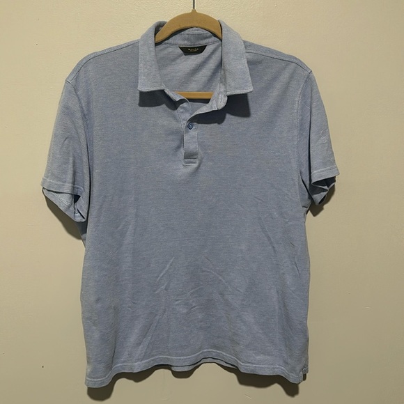 Men’s Mossimo Dutton 100% Cotton Pale Blue Short Sleeve  Polo Shirt Sz L - Picture 1 of 4